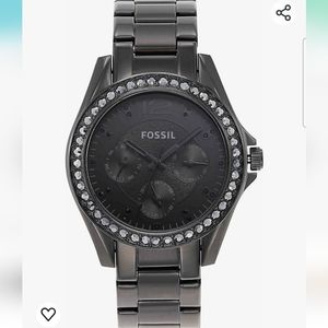Fossil Riley Women's Watch with Crystal Accents and Stainless Steel Brace